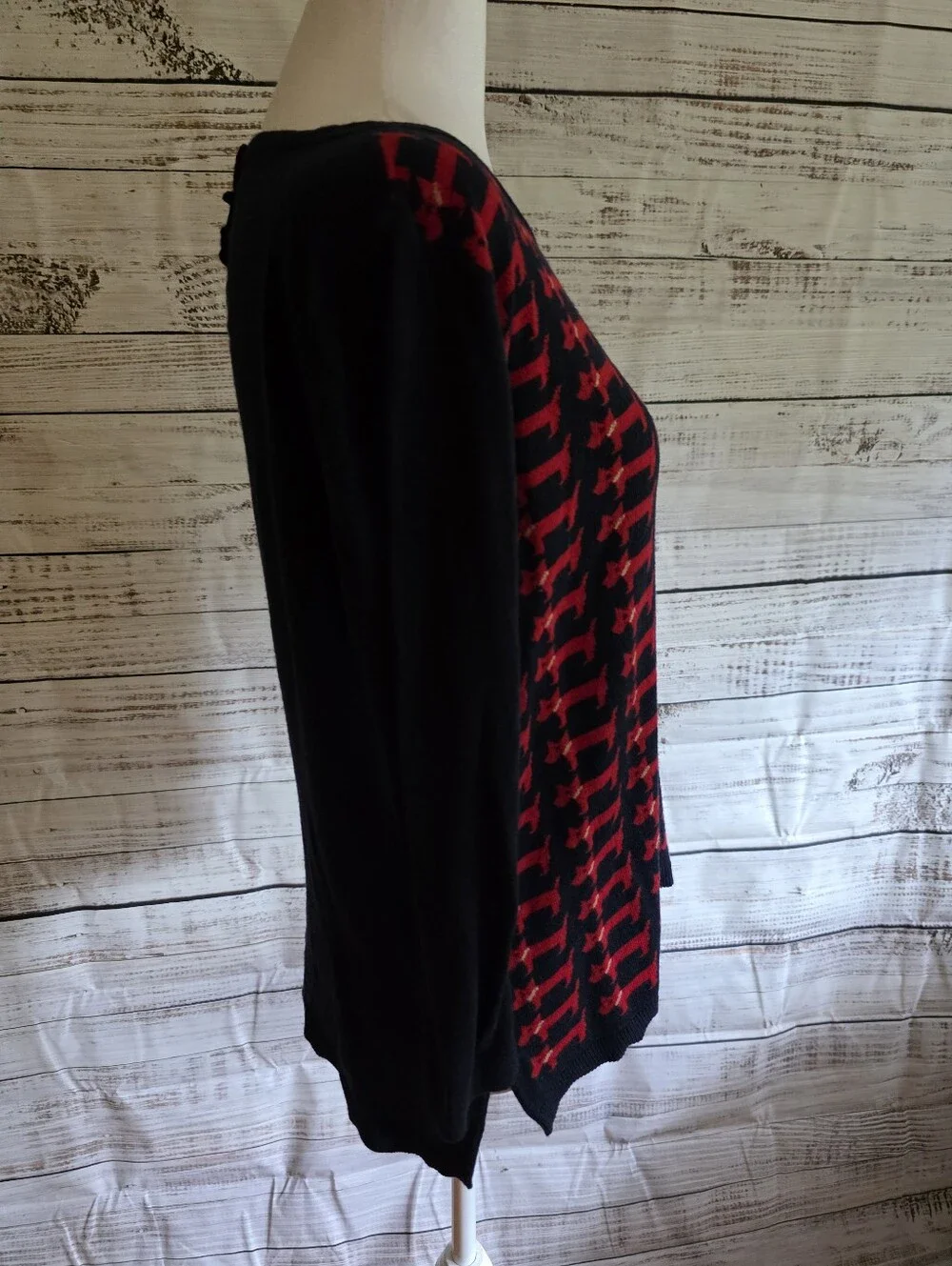 Talbots Navy Sweater with Dachshund Motif Size Small Petite
